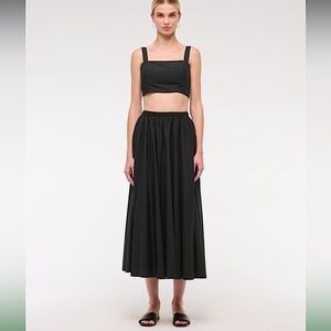 High rise black maxi skirt